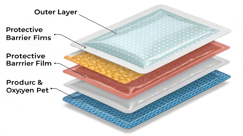Different materials used for pouch packaging Rolls of different packaging materials